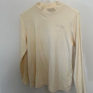 pastel yellow mock neck